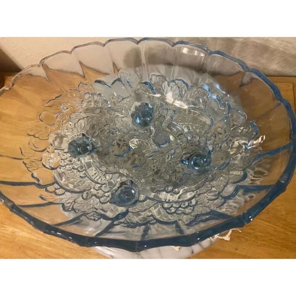 Indiana Glass Blue Sapphire Fruit Bowl